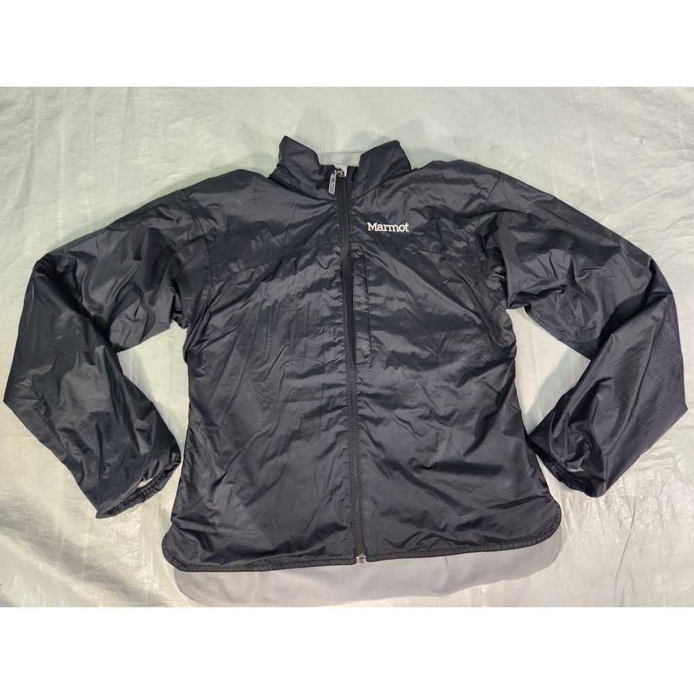 Marmot Jacket Women's Large L Black Windbreaker Full Zip Outdoor Active